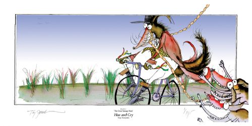 Fun Equestrian Art Print - Hue and Cry 1